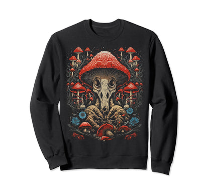 Mushroom Hippie Goth Grunge Sweatshirt - Trendy Graphic for Adults