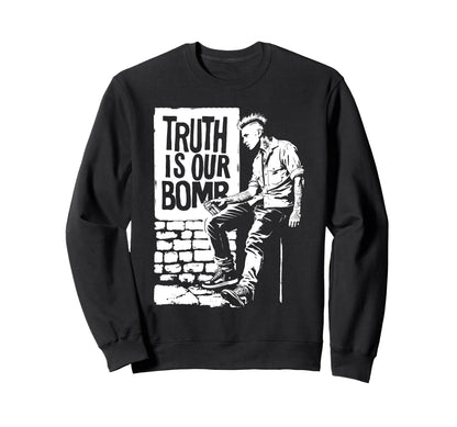 Punk Rock 90S Grunge Distressed Sweatshirt - Casual Everyday Wear Unisex