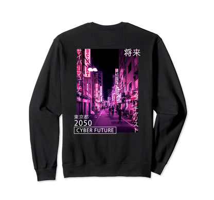 Japanese Aesthetic Cyber Future Sweatshirt - Streetwear Style for Adults