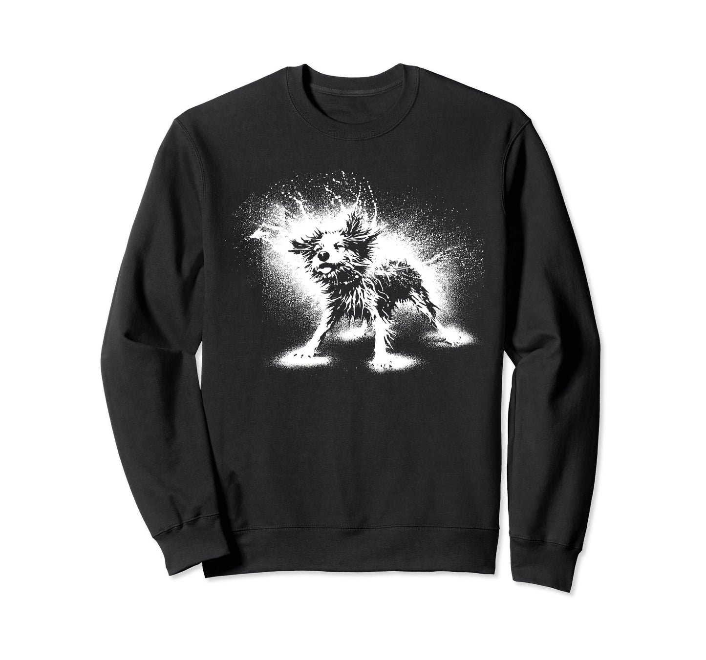 Funny Dog Paint Splatter Grunge 90S Sweatshirt - Custom Art Print Unisex