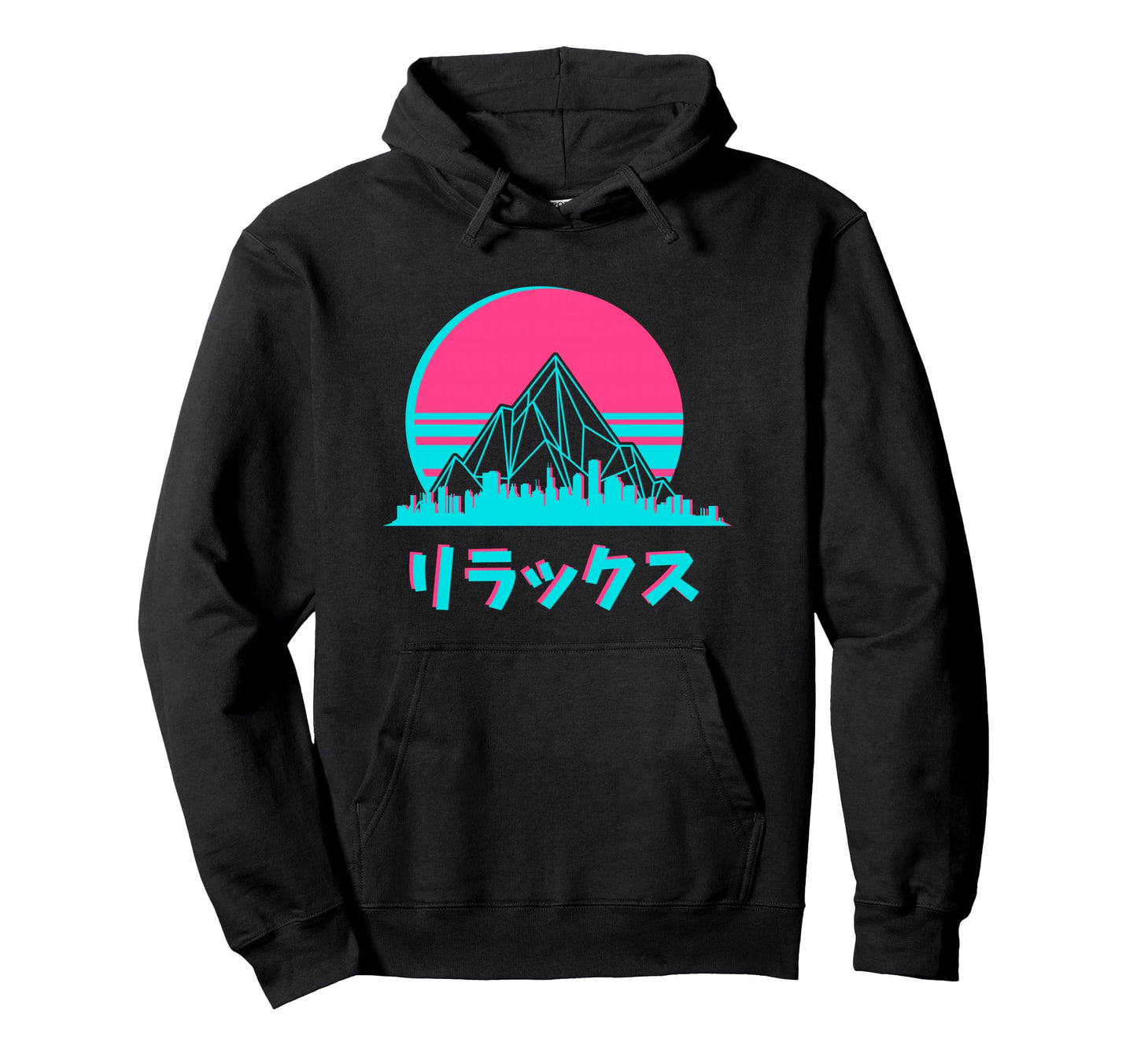 Vaporwave Aesthetic City Skyline Hoodie - Casual Everyday Wear Unisex