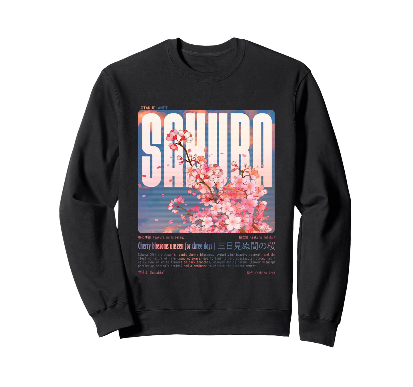 Japanese Sakura Cherry Blossom Sweatshirt - Aesthetic Graphic Unisex