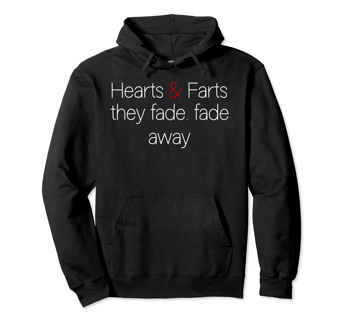Hearts And Farts Fade Away Grunge Rock Hoodie - Minimalist Print for Adults