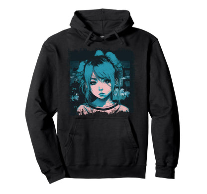 Vaporwave Aesthetic Sad Anime Eboy Edgy Hoodie - Aesthetic Graphic Unisex