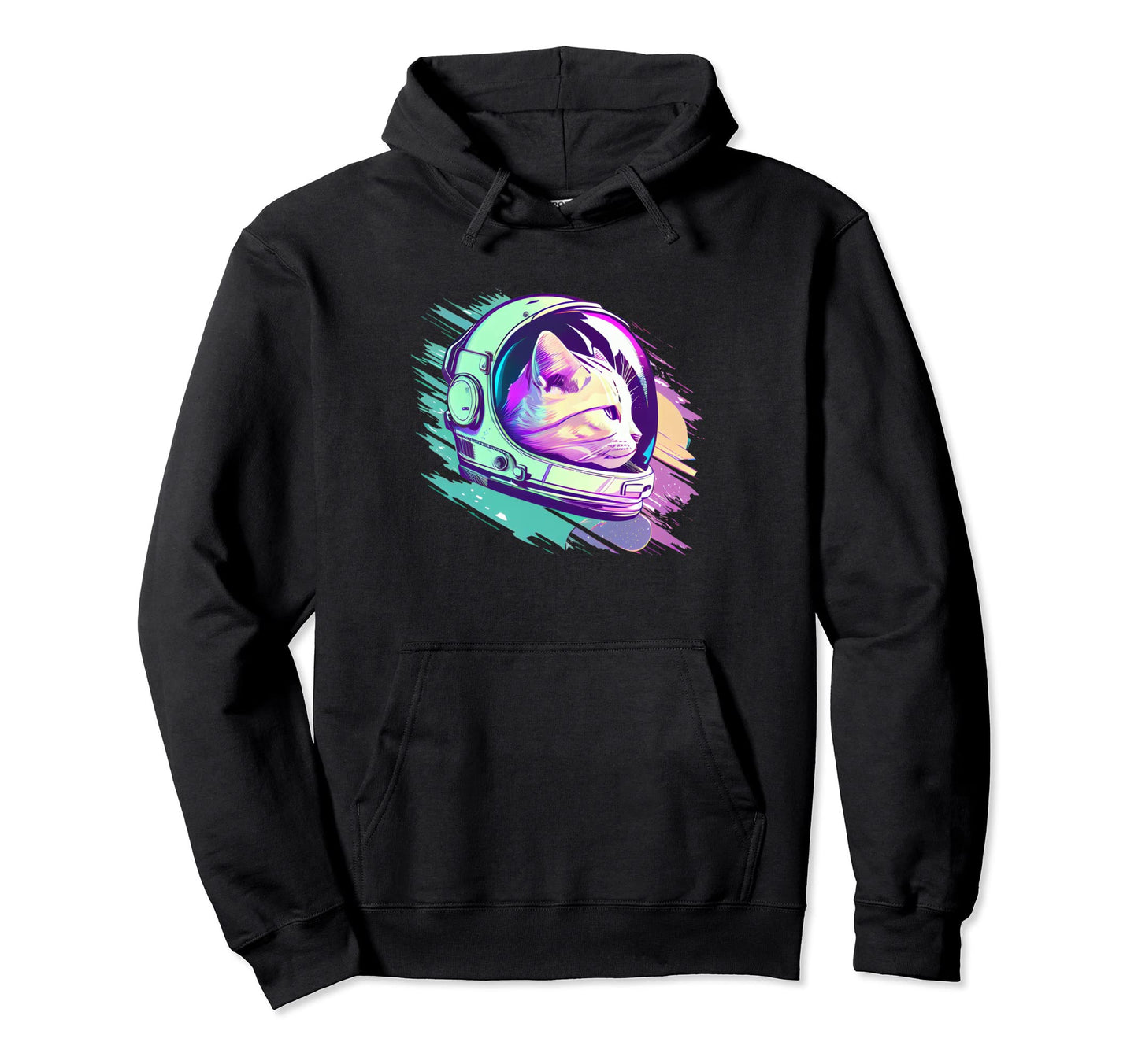Aesthetic Vaporwave Space Cat 80S 90S Hoodie - Graphic Print Unisex