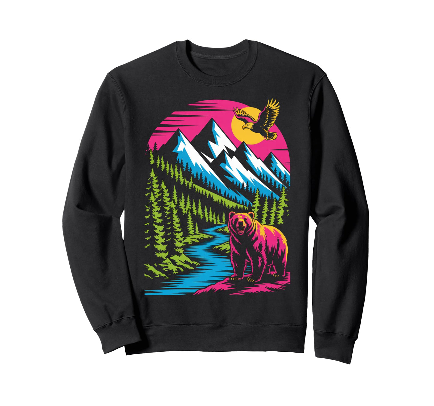 Wildlife Nature Inspired Usa Sweatshirt - Novelty Apparel for Adults