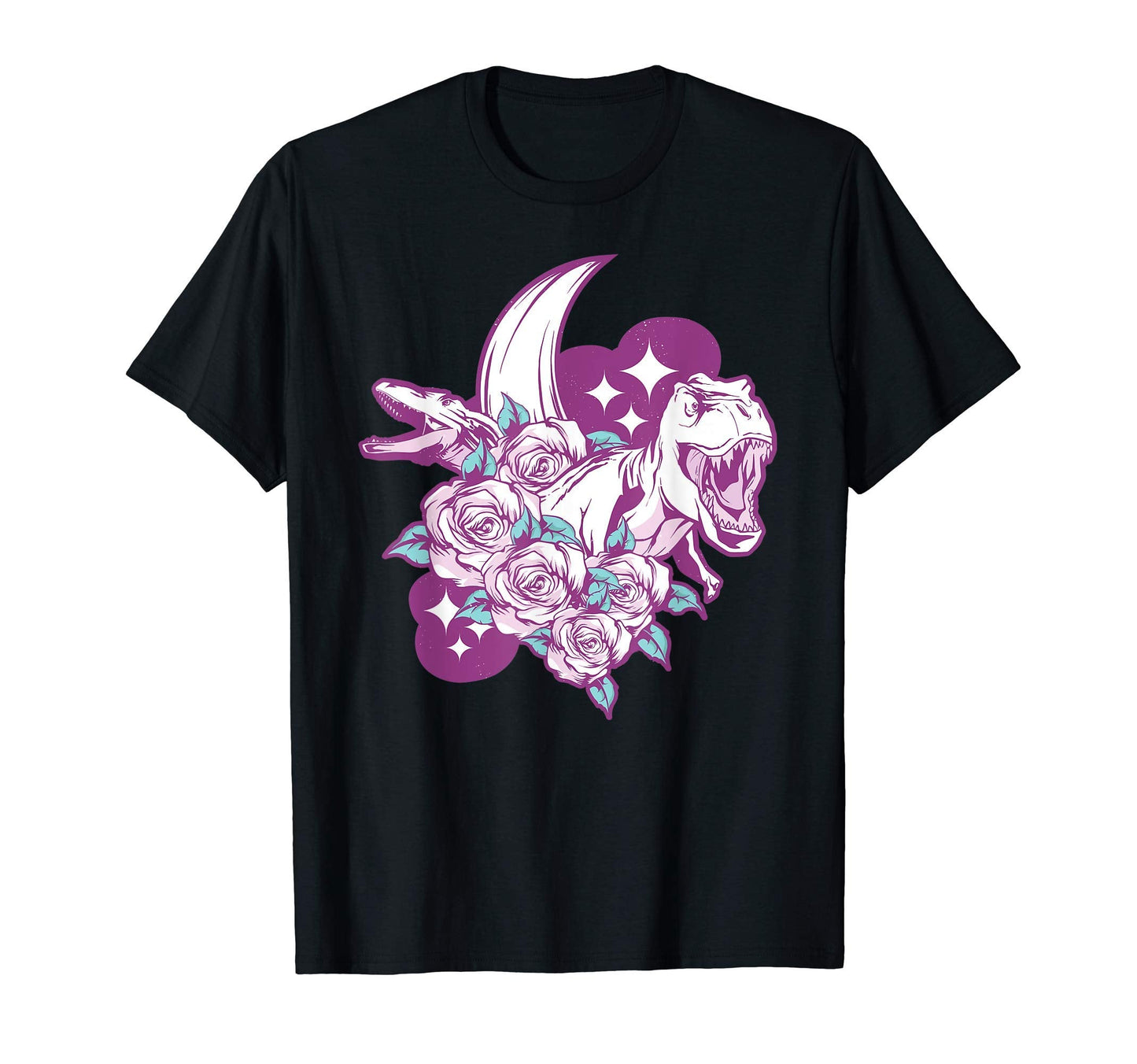 Flower Tyrannosaurus Rex Pastel Goth T-Shirt - Custom Art Print for Adults