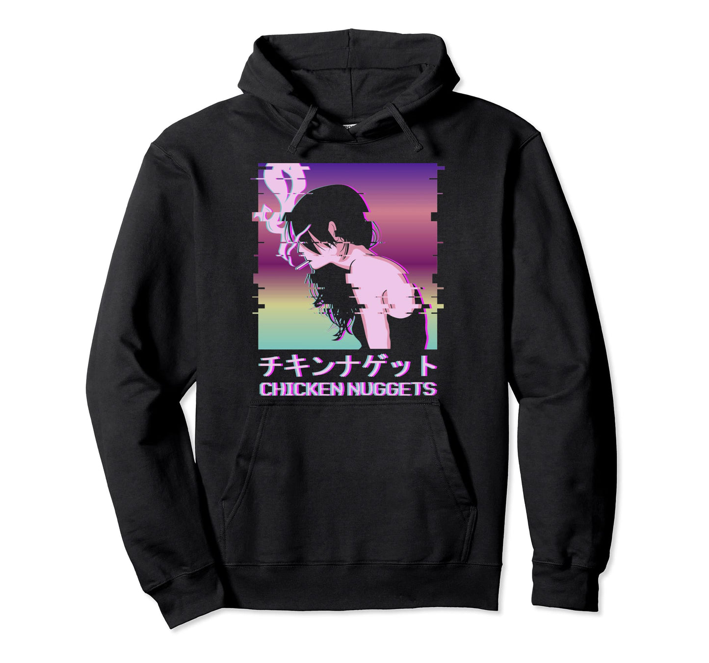 Chicken Nuggets Vaporwave Aesthetic Hoodie - Custom Art Print Men Women