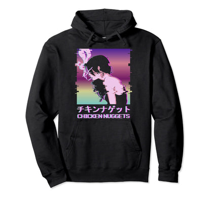 Chicken Nuggets Vaporwave Aesthetic Hoodie - Custom Art Print Men Women