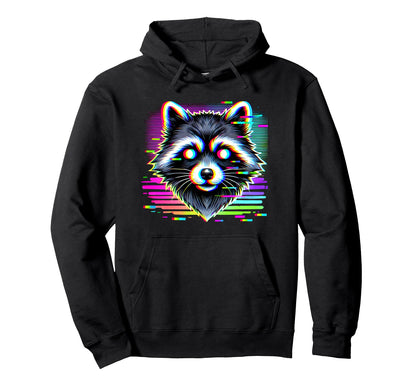 Raccoon Psychedelic Trippy Vaporwave Hoodie - Trendy Graphic for Adults