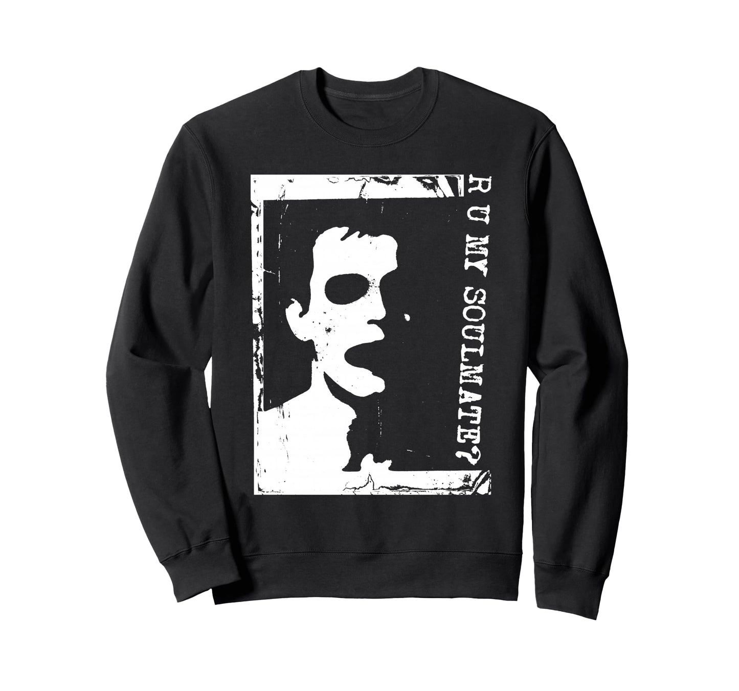 Punk Goth 90S Grunge Stencil Sweatshirt - Minimalist Print Unisex