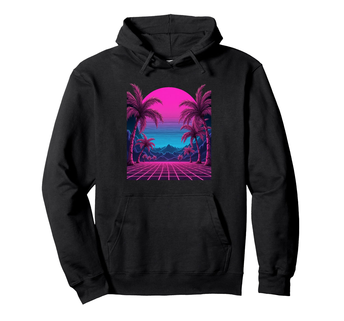 80S Vaporwave Aesthetic Palm Trees Hoodie - Unique Graphic for Adults