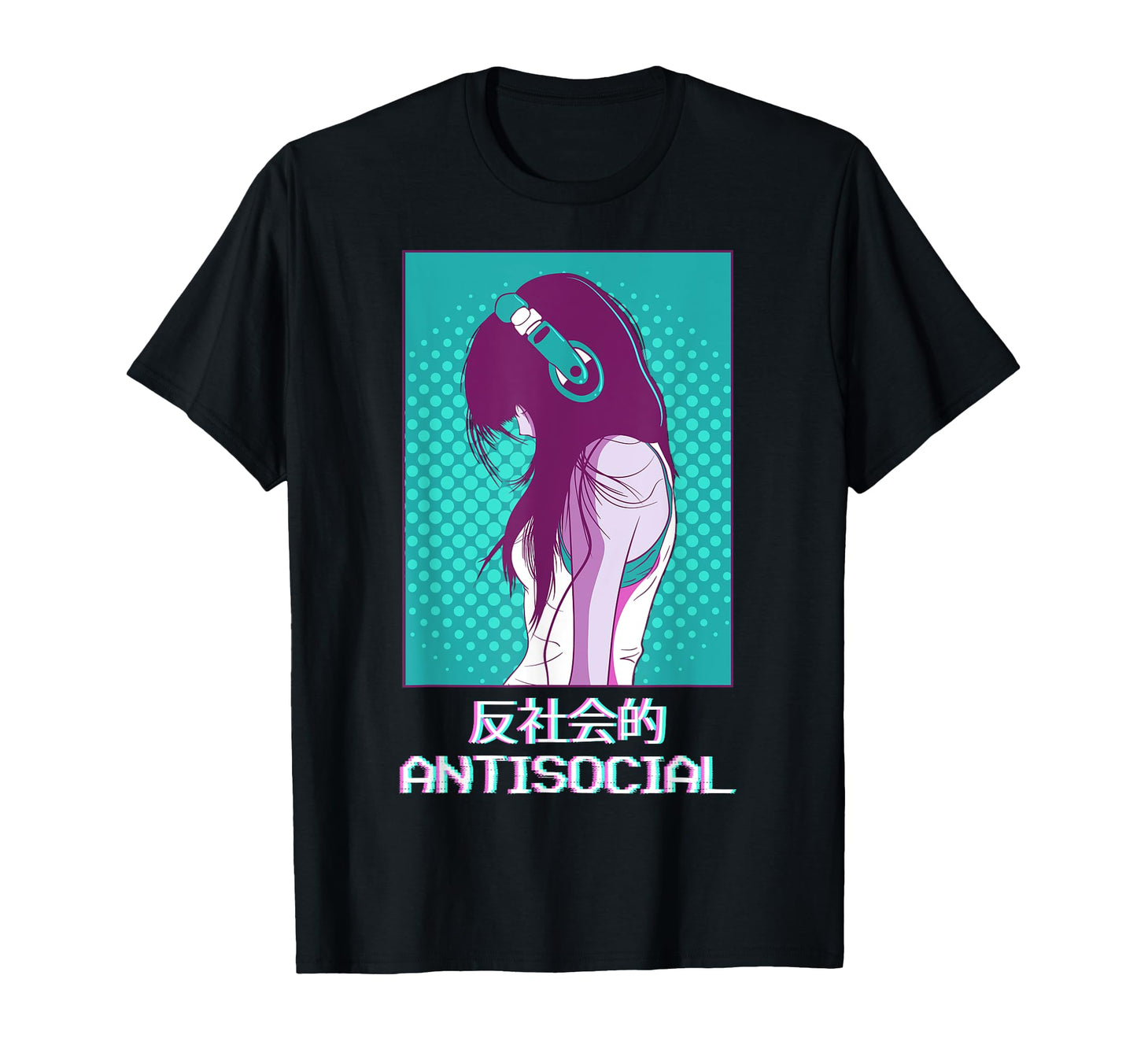 Antisocial Anime Vaporwave Aesthetic T-Shirt - Streetwear Style Unisex