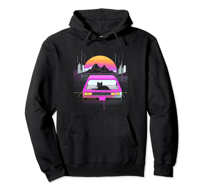 Retrowave Aesthetics Sunset Vaporwave Hoodie - Custom Art Print for Adults