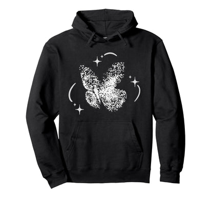 Y2K 90S Tattoo Dotwork Stippling Butterfly Hoodie - Custom Art Print Unisex