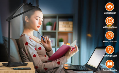 Adjustable LED Desk Lamp – Touch Dimmable Gooseneck Light for Office & Reading