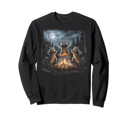 Raccoon Bonfire Campfire 90S Sweatshirt - Aesthetic Graphic Men Women