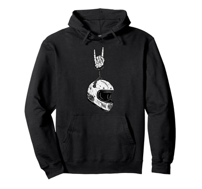 Motorcycle Biker Helmet 90S Alt Metal Hoodie - Minimalist Print Unisex