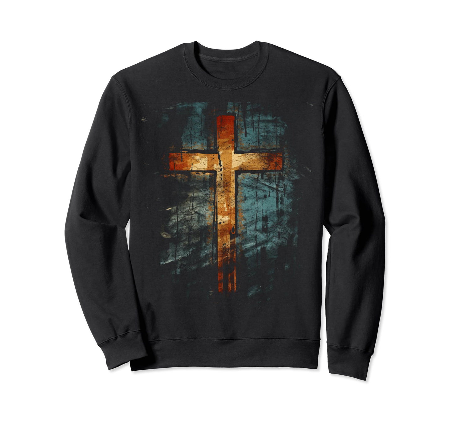 Cross Distressed 90S Goth Grunge Sweatshirt - Trendy Graphic for Adults