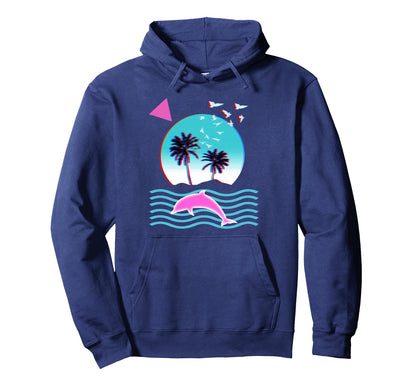 Palm Tree Sunset Vaporwave Aesthetic Hoodie - Fun Novelty Design Unisex