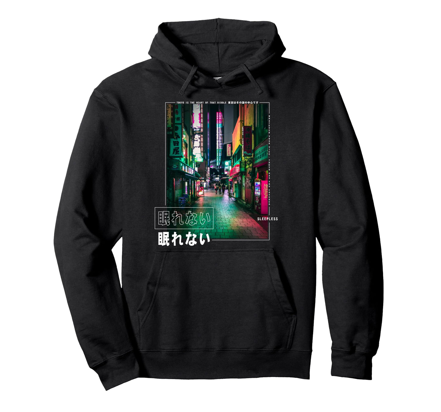 Sleepless Tokyo Japan Vaporwave Hoodie - Novelty Apparel Men Women