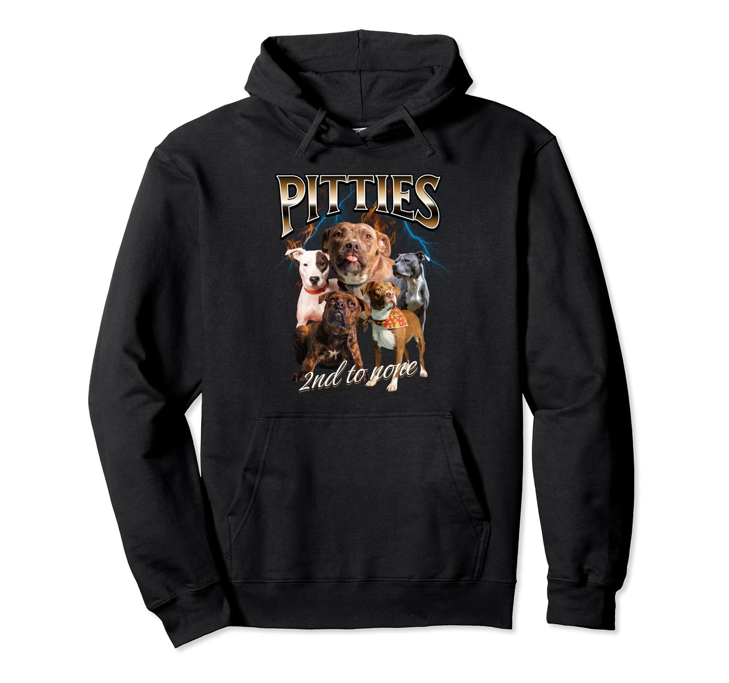 Pit Bull Lovers 90S Grunge Pittie Hoodie - Fun Novelty Design for Adults