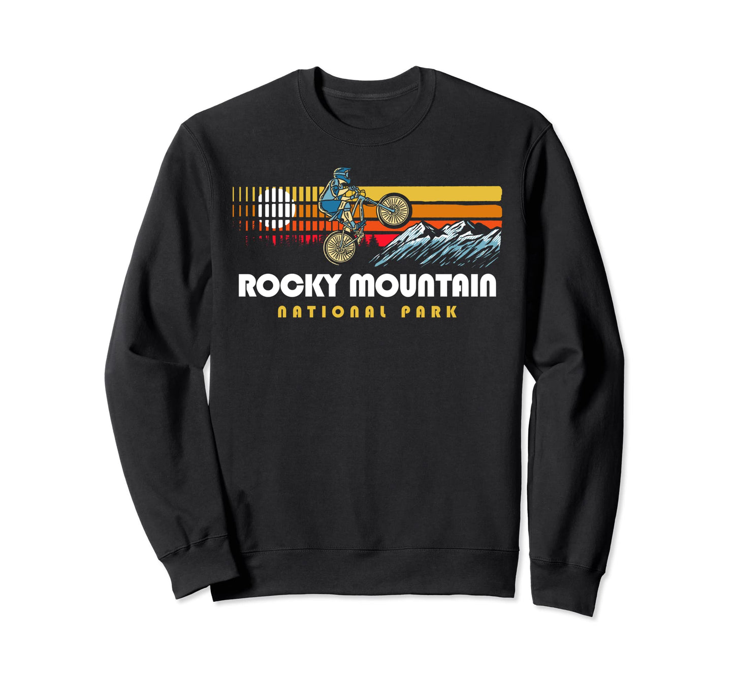80S Rocky Mountain National Park Sweatshirt - Custom Art Print Unisex