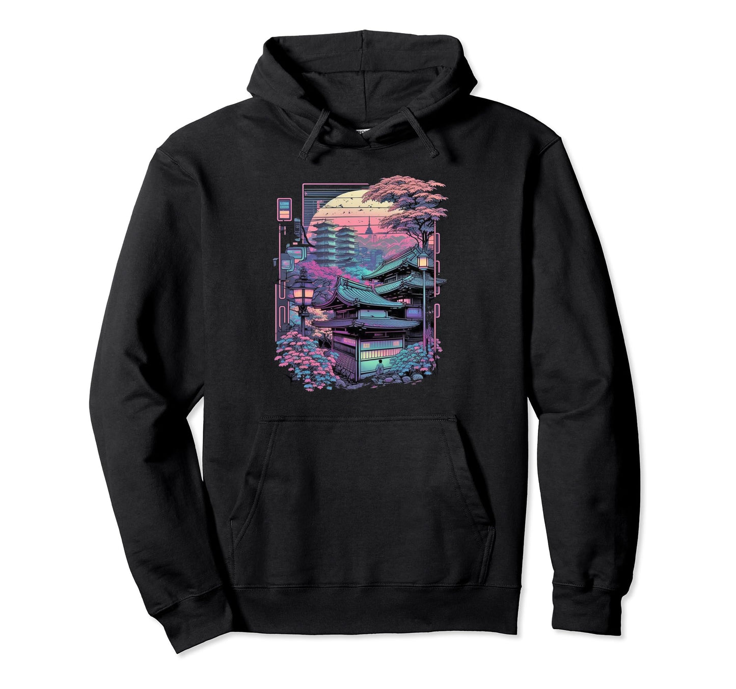 Aesthetic Vaporwave Japan Futurism Hoodie - Trendy Graphic for Adults