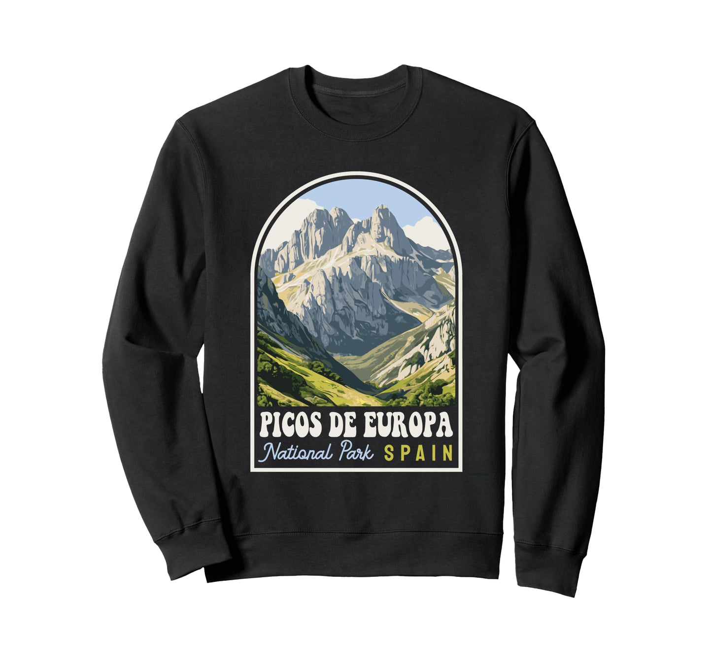 Picos De Europa National Park Spain Sweatshirt - Aesthetic Graphic Unisex