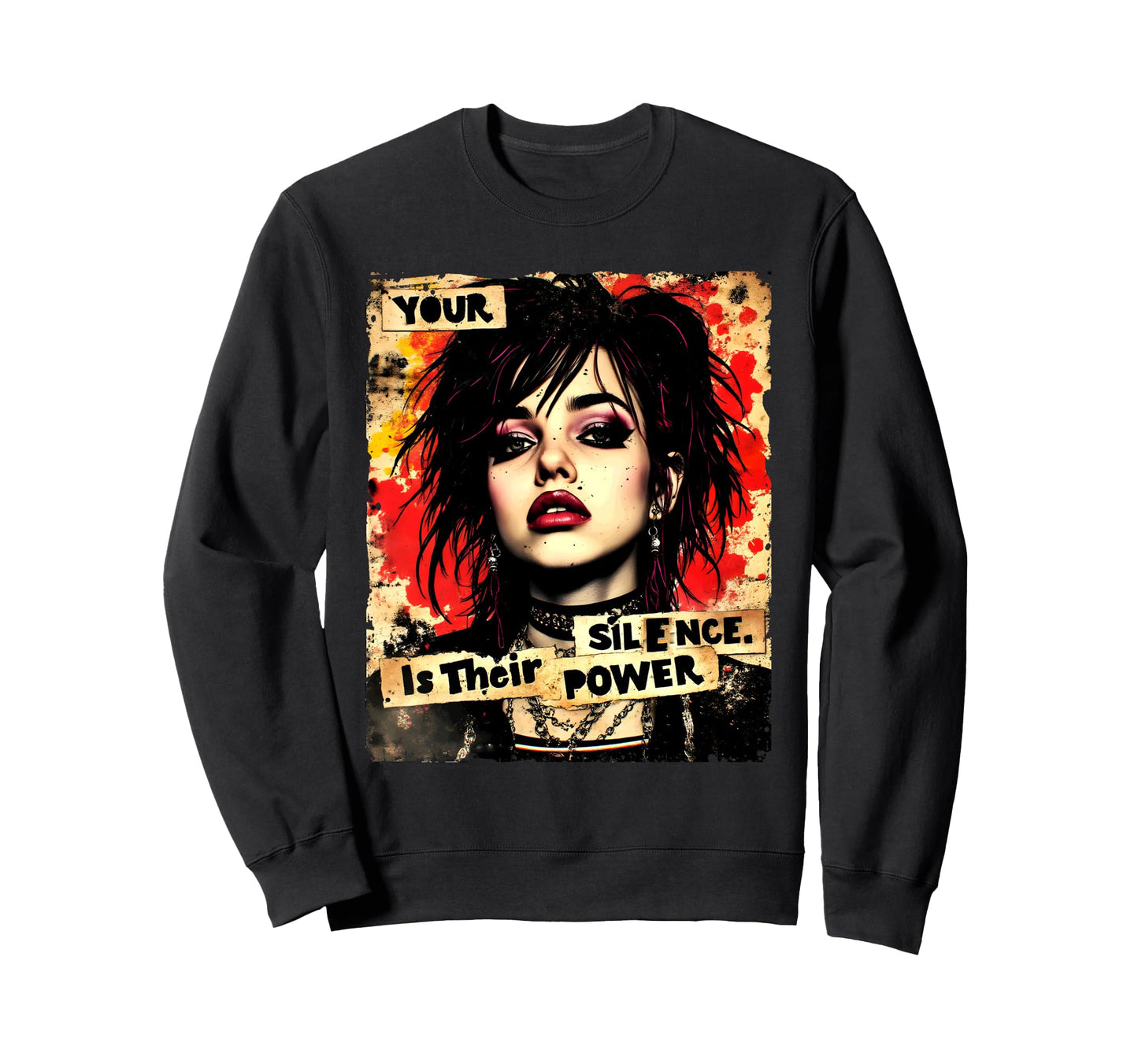 Punk Graffiti 90S Grunge Urban Art Sweatshirt - Unique Graphic Unisex