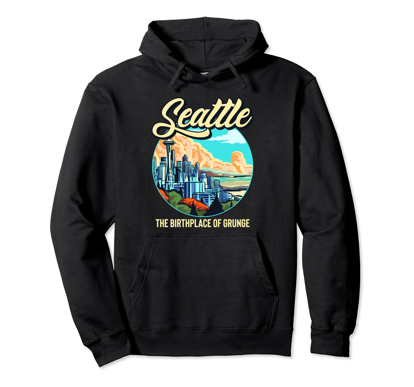 Seattle Birthplace Grunge Music Hoodie - Aesthetic Graphic Unisex