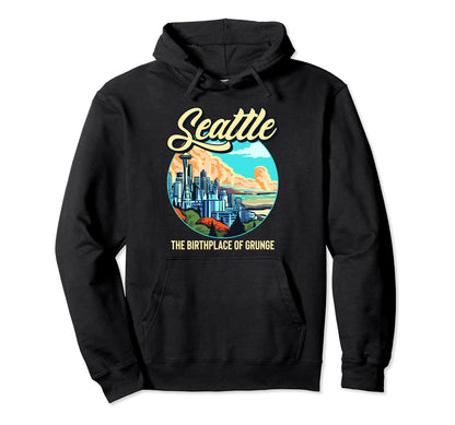 Seattle Birthplace Grunge Music Hoodie - Aesthetic Graphic Unisex