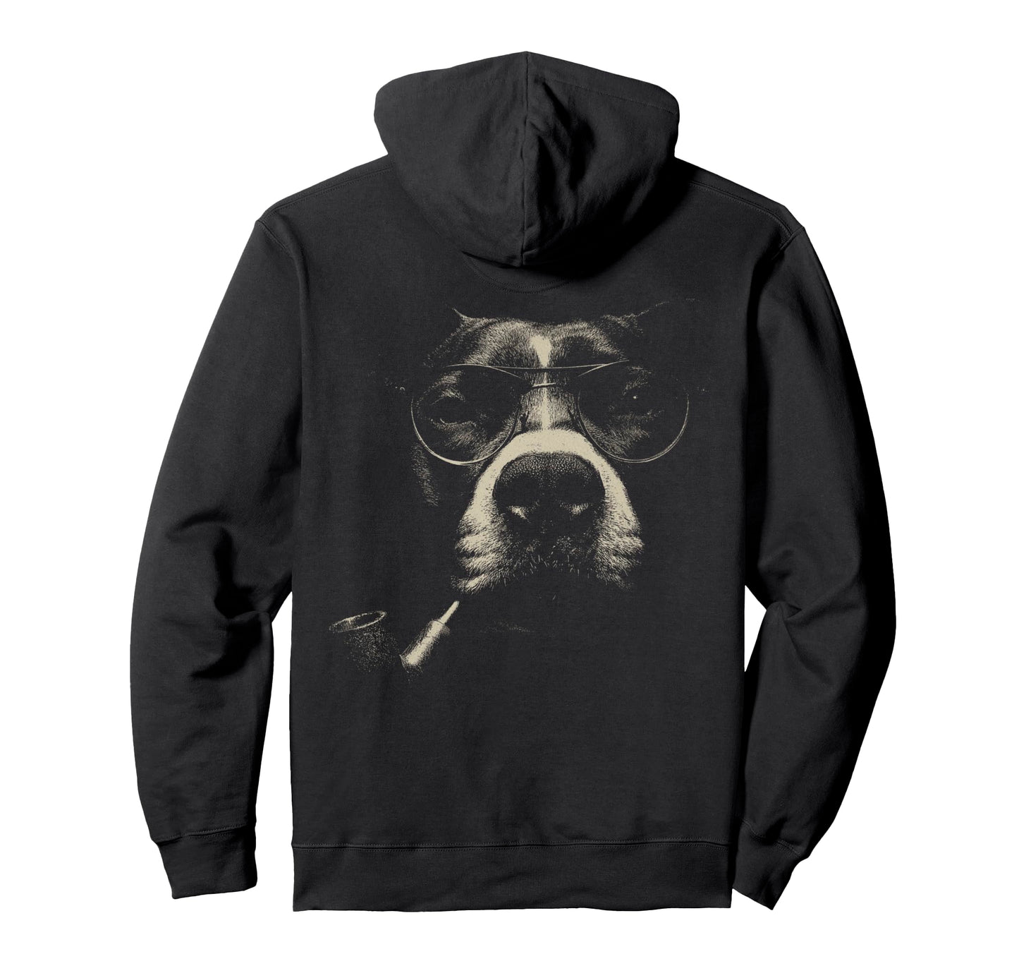Pitbull Smoking Pipe Glasses Grunge Meme Hoodie - Streetwear Style Unisex