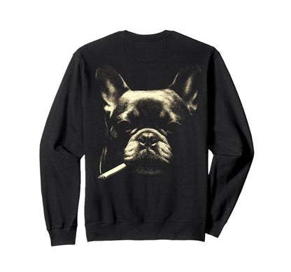 French Bulldog Smoking Sweatshirt - Casual Everyday Wear Men Women