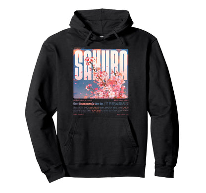 Japanese Sakura Cherry Blossom Vaporwave Hoodie - Novelty Apparel Unisex