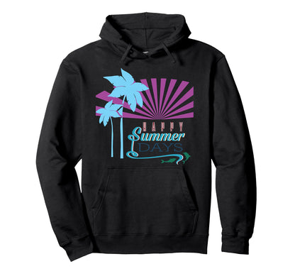 Happy Summer Days Dolphins Vaporwave Hoodie - Custom Art Print for Adults
