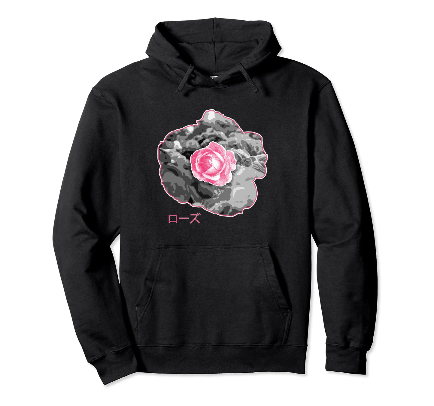 Sad Rose Floral Japanese Aesthetic Hoodie - Unique Graphic Men Women