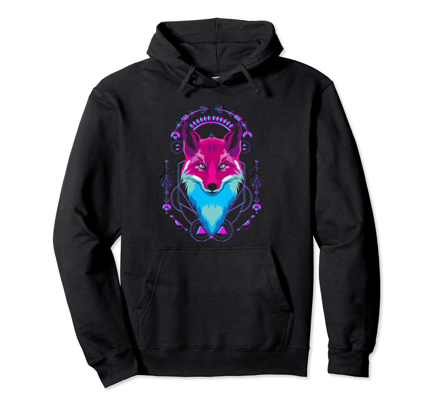 Glitch Fox Retrowave Synthwave Hoodie - Minimalist Print Men Women