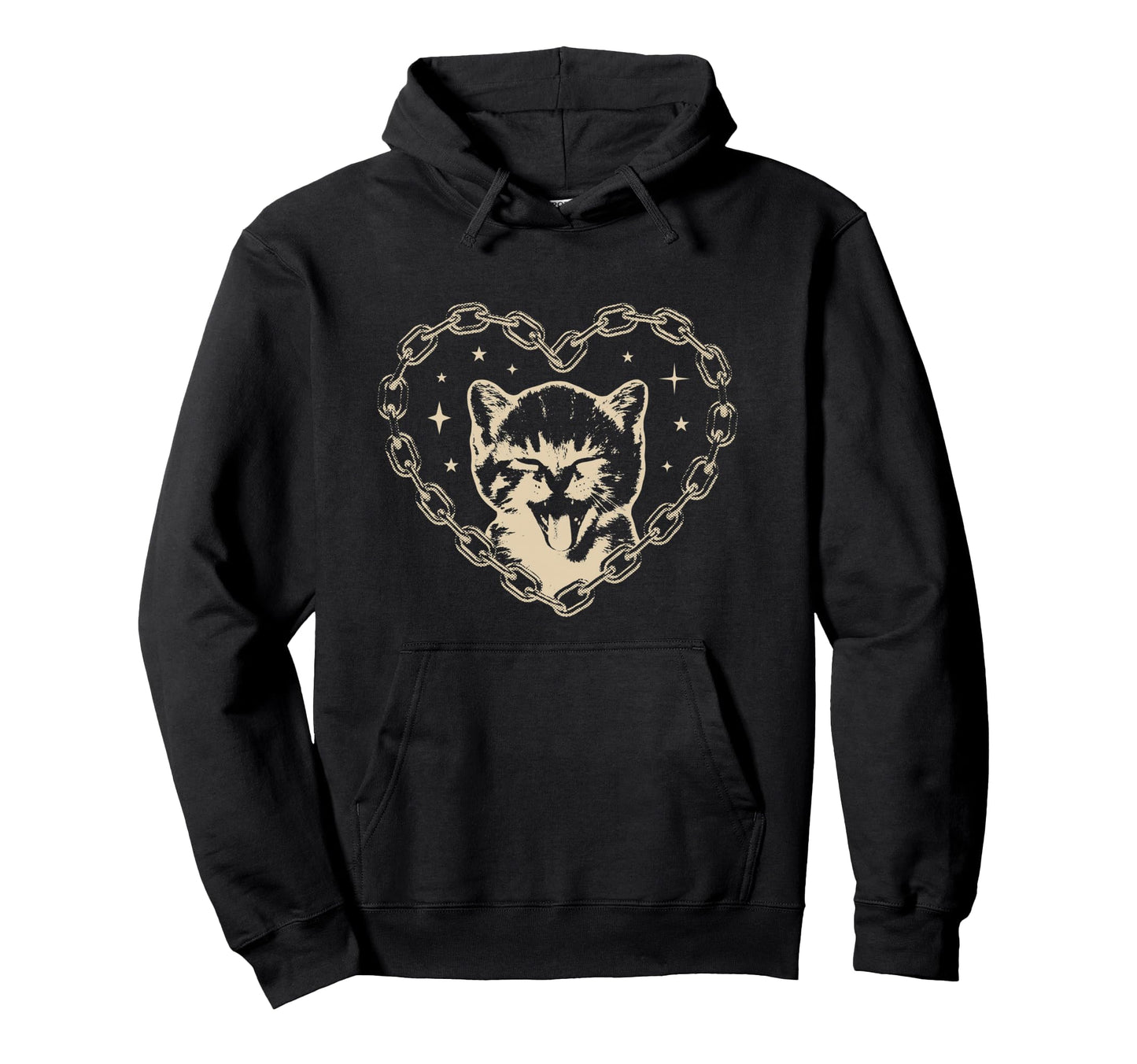 Y2K Cat Heart Emo Goth 90S 2000S Hoodie - Novelty Apparel Men Women