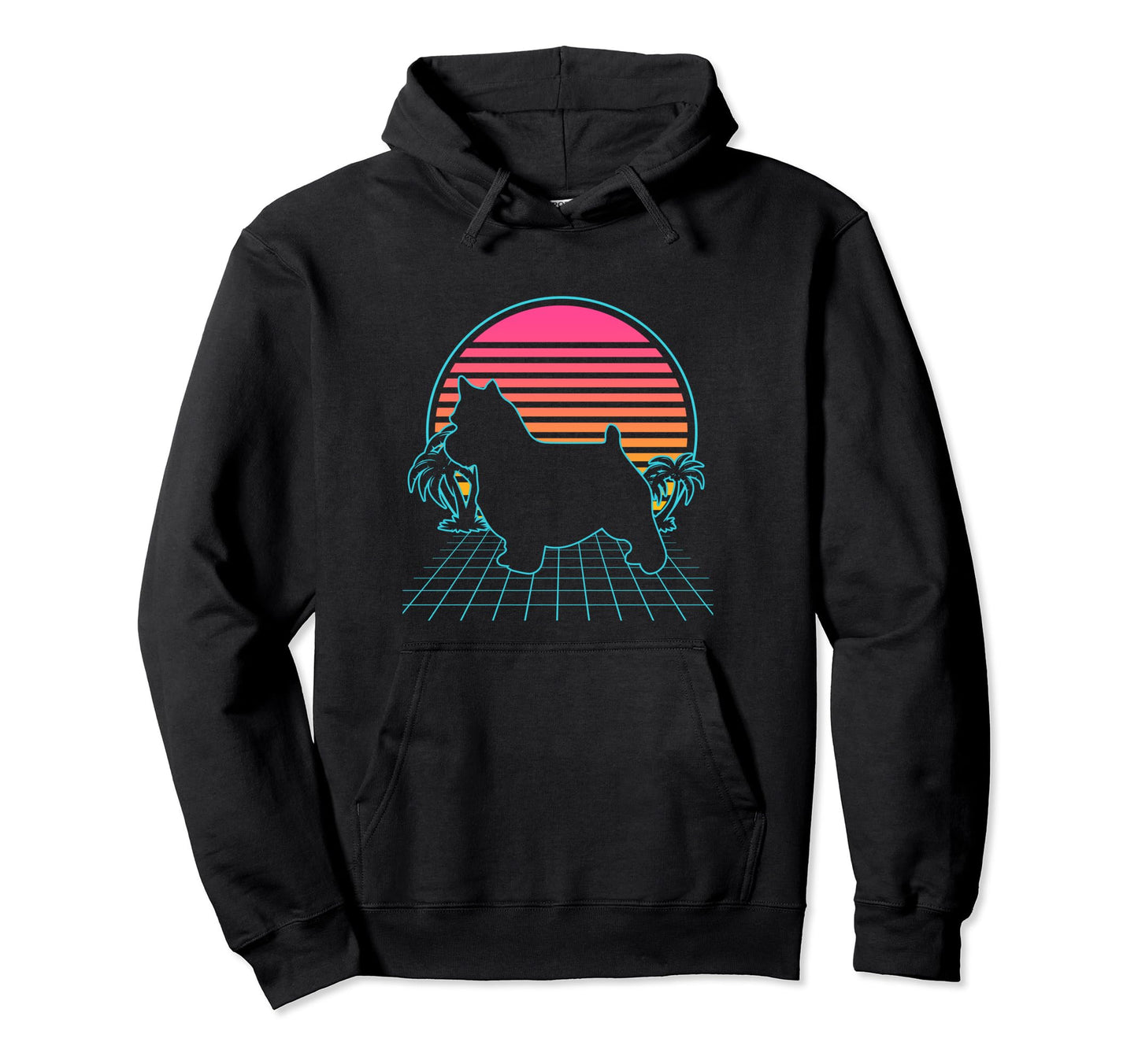 Norwich Terrier 80S Vaporwave Hoodie - Custom Art Print for Adults
