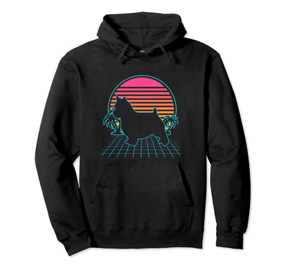 Norwich Terrier 80S Vaporwave Hoodie - Custom Art Print for Adults