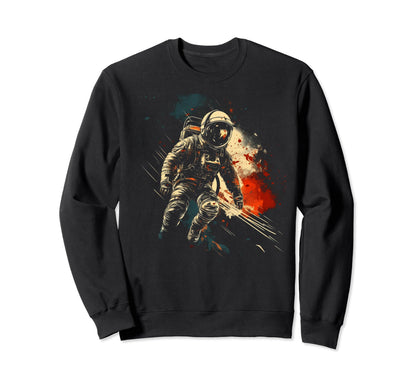 Astronaut Distressed 90S Space Grunge Sweatshirt - Trendy Graphic Unisex