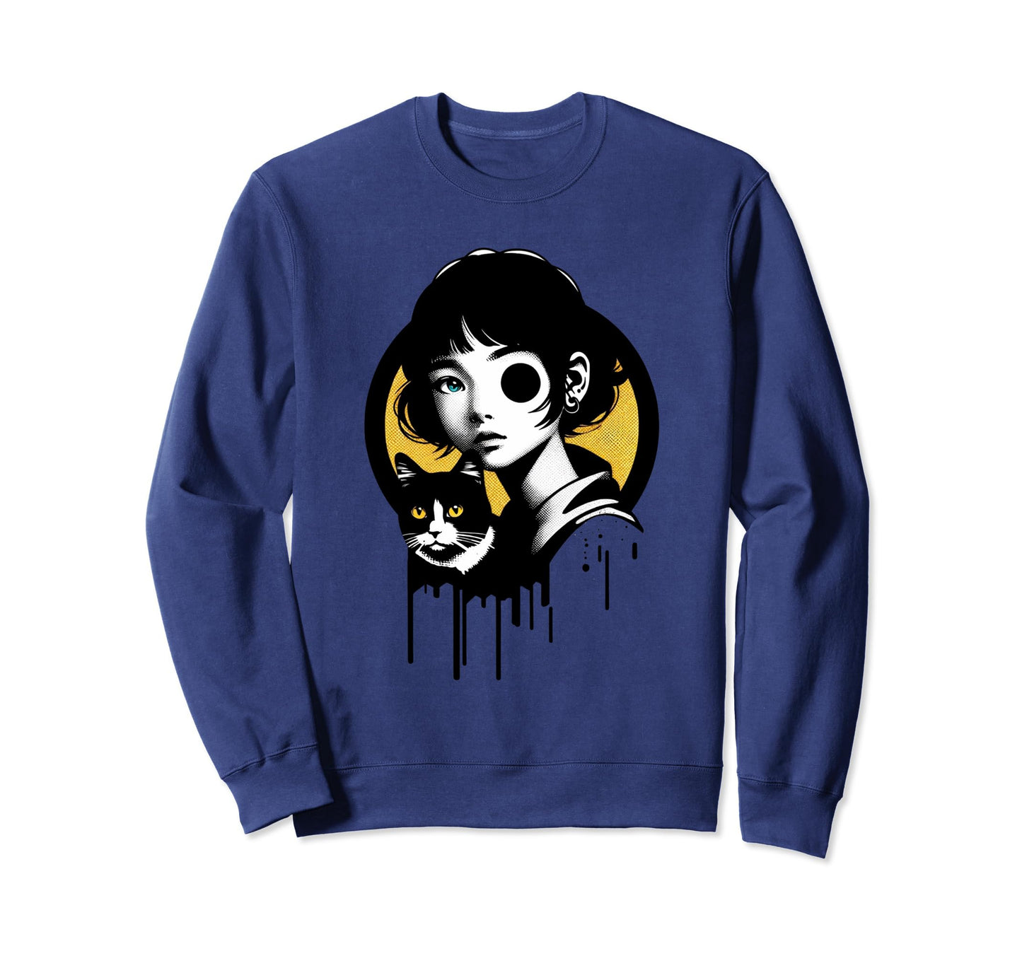 Funny And Cat Graffiti Grunge 90S Sweatshirt - Streetwear Style for Adults
