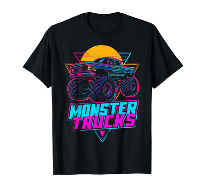 Monster Truck 4 Wheeler Vaporwave T-Shirt - Trendy Graphic Unisex