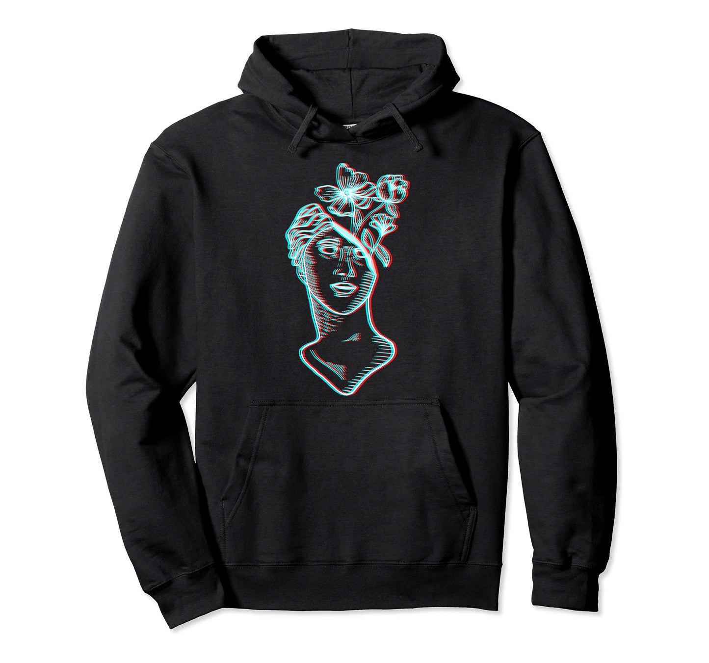80S 90S Vaporwave Aesthetic Flower Hoodie - Minimalist Print Men Women