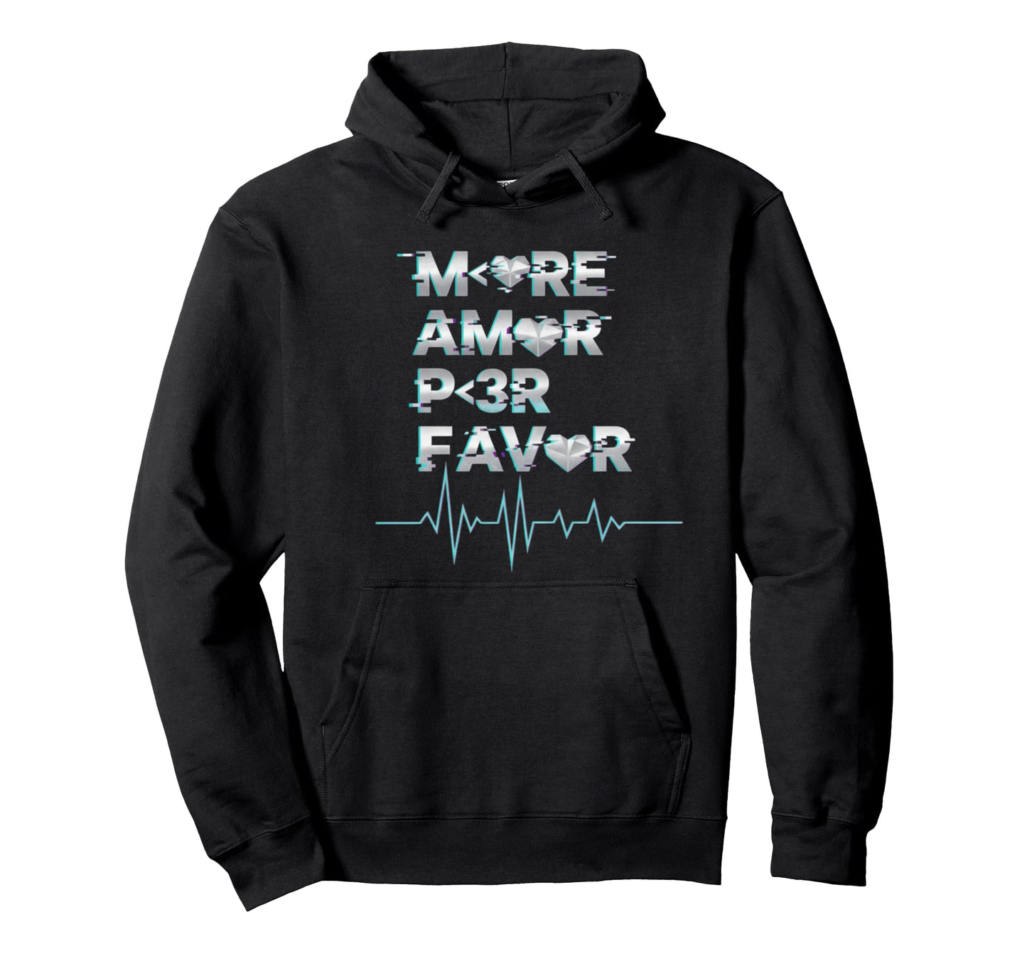 More Amor Por Favor Gaming Aesthetic Hoodie - Minimalist Print for Adults