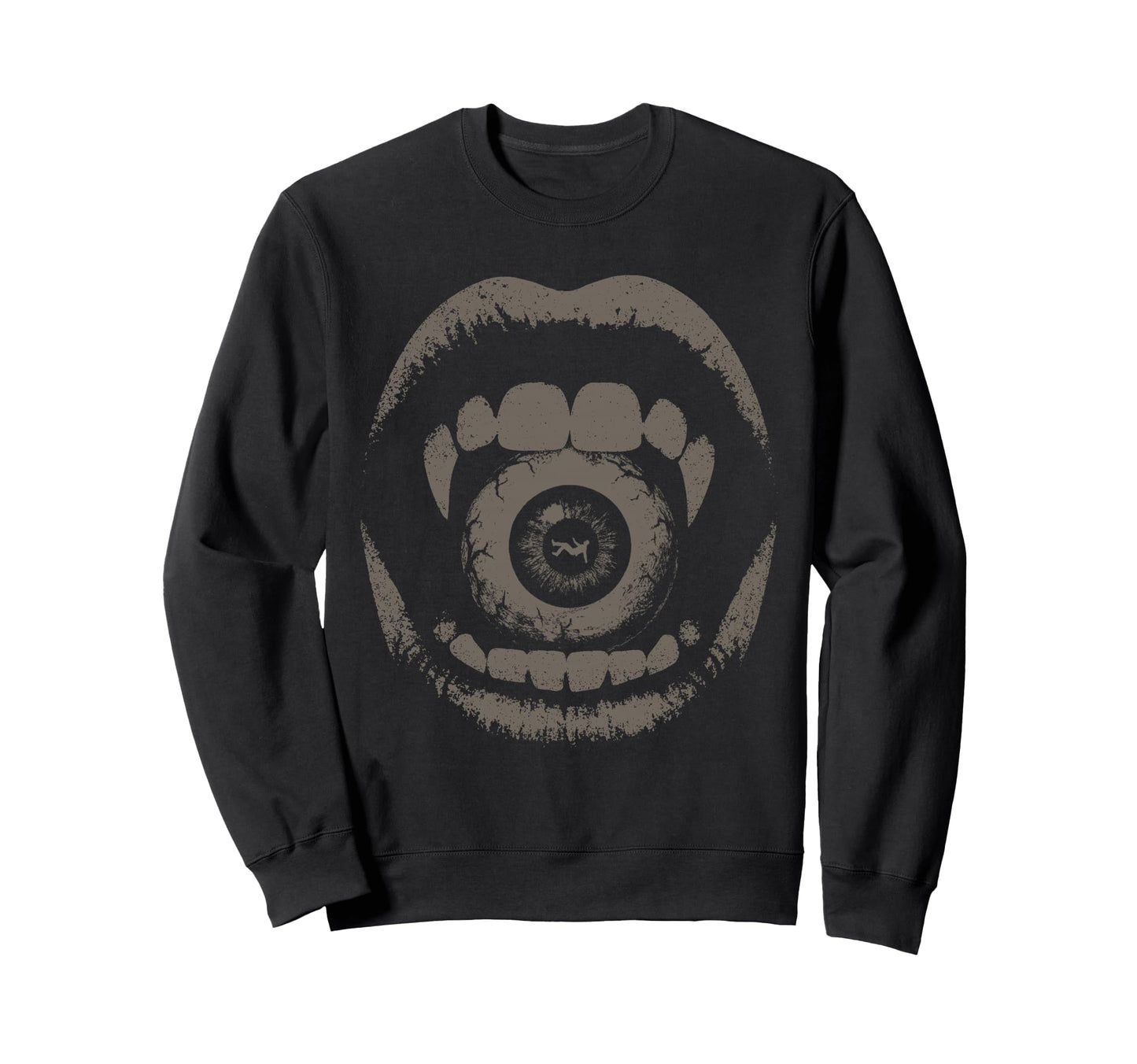 Vampire Fangs Eyeball Grunge Sweatshirt - Fun Novelty Design Men Women