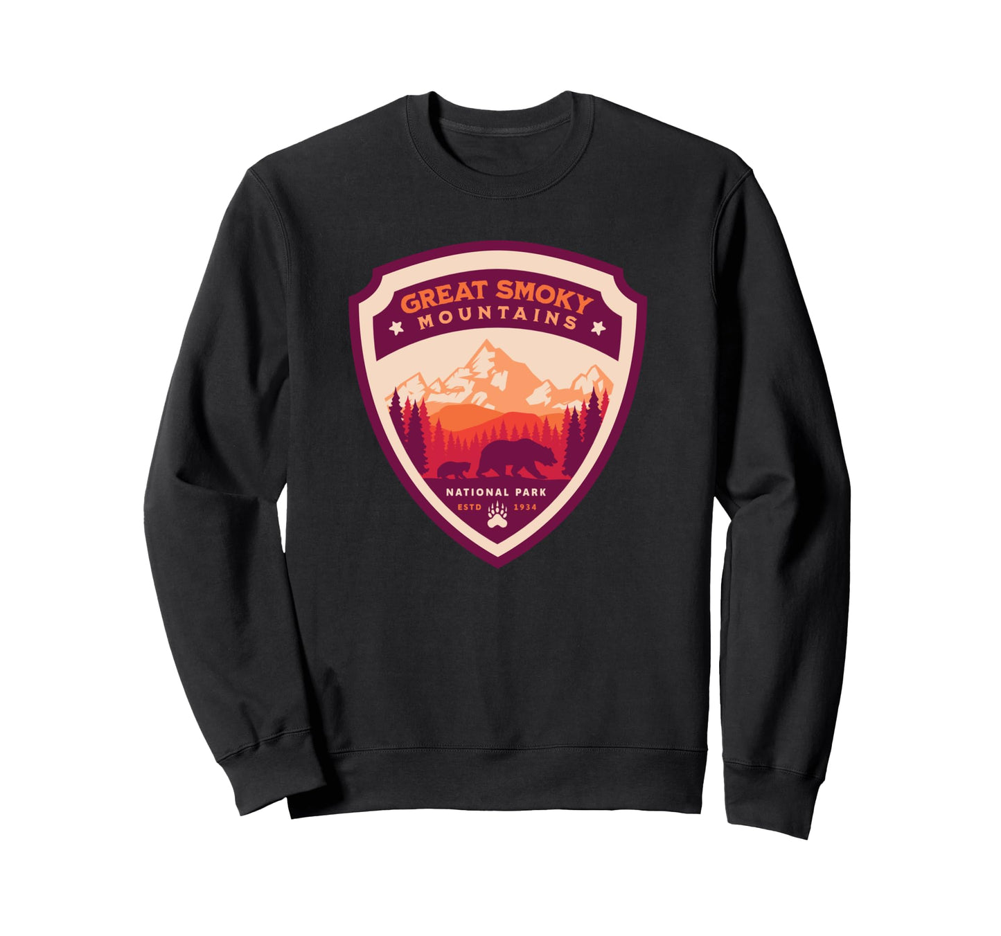 Color Great Smoky Mountains Bear Sweatshirt - Streetwear Style Men Women