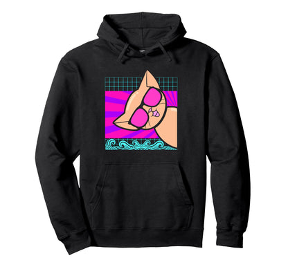 Aesthetic Vaporwave Outfits Cat Hoodie - Trendy Graphic for Adults