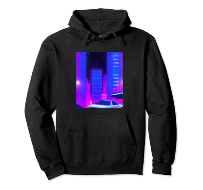 Vaporwave Aesthetic Synthwave City Hoodie - Trendy Graphic Unisex